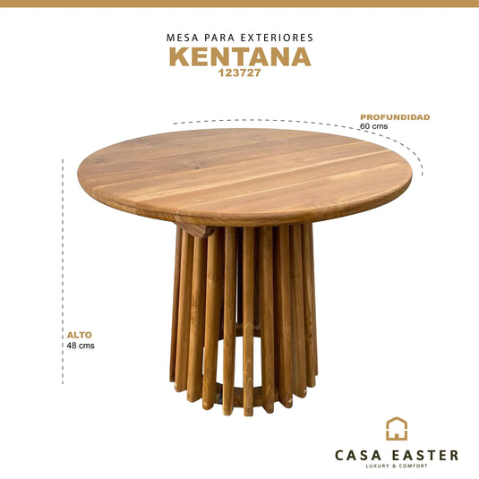 Mesa Coffe De Centro Circular de Madera Para Interor  Color Natural KENTANA  -123727 CasaEaster