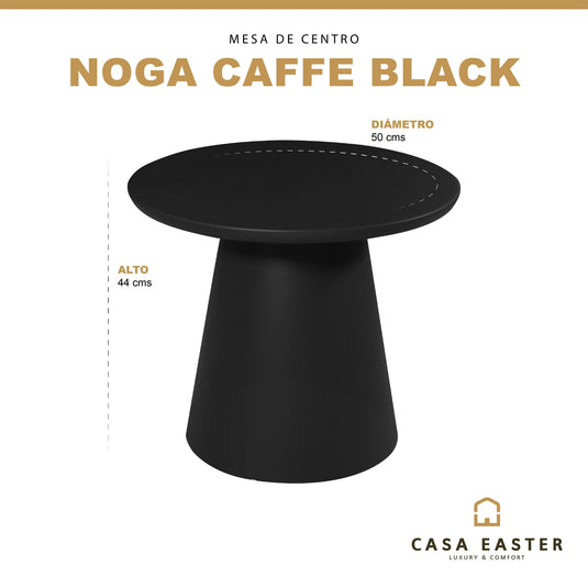 Mesa De Centro Circular de Aluminio Color Negro NOGA -NHG CasaEaster