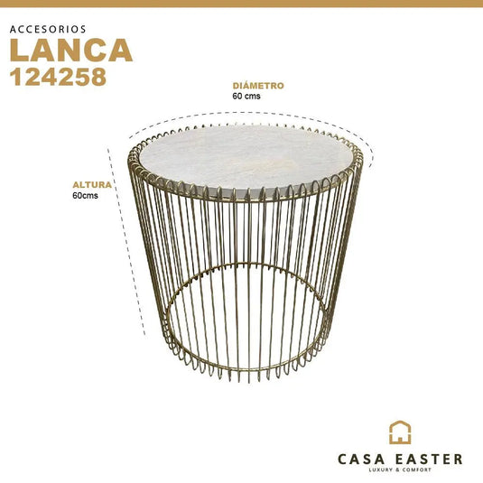 Mesa De Centro Circular de Hierro  Color Champagne LANCA -124258 CasaEaster