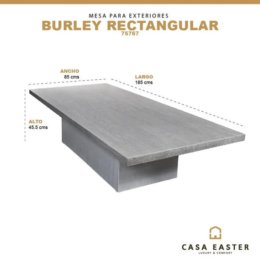 Mesa  De Centro Rectangular de Ceramica BURLEY -75767 CasaEaster