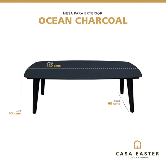 Mesa  De Centro  de Aluminio Color Carbon OCEAN-OCM CasaEaster