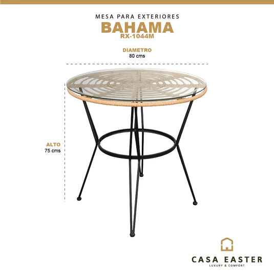 Mesa De Comedor para interior y exterior de Aluminio Color Natural BAHAMA-RX1044M CasaEaster