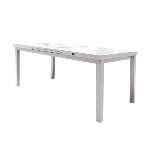 Expandable Dining Table for Indoor and Outdoor Aluminum White NIKOLA-MMWH