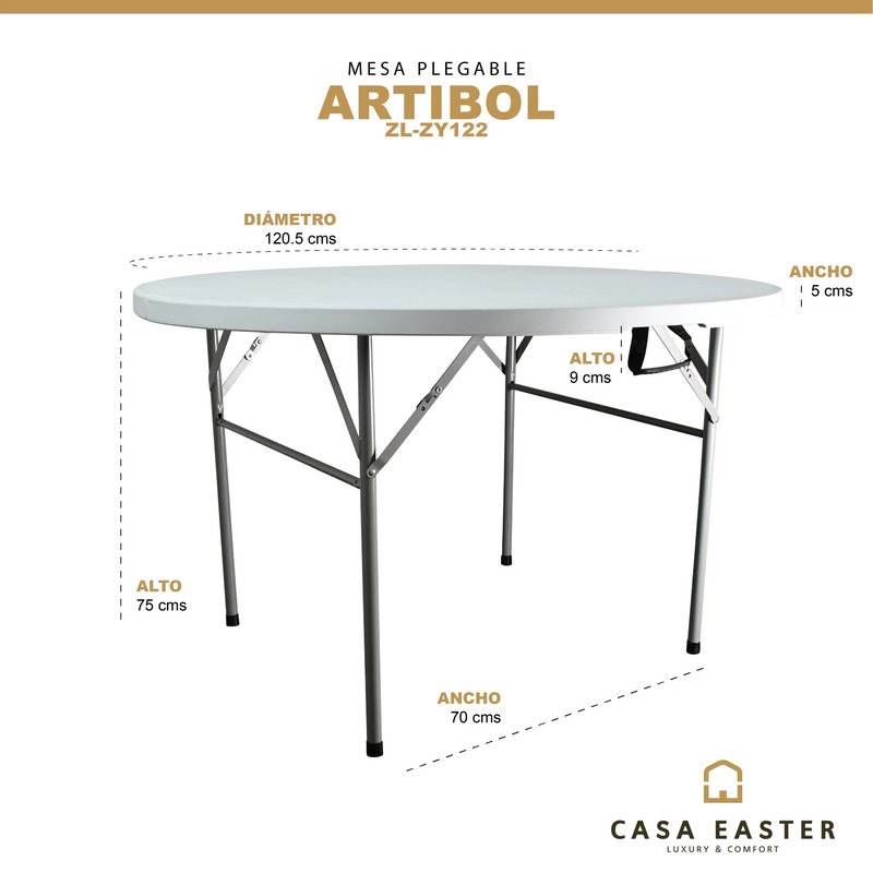Load image into Gallery viewer, Round Plastic Folding Table for Outdoor and Indoor ARTIBOL - ZL-ZY122
