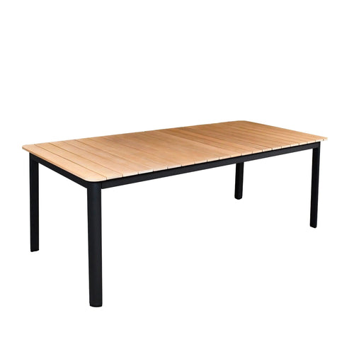 Mesa Rectangular 2.1 M  de Comedor para exterior de Madera Teca Color Carbon  CARGO-	74535
