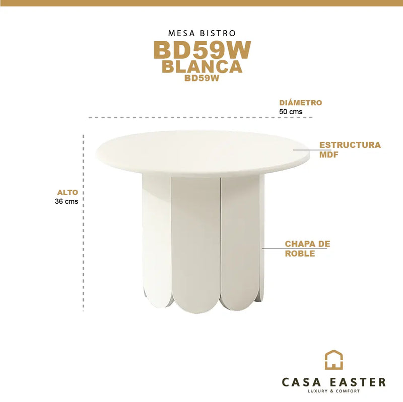 Cargue la imagen en el visor de la galería, Mesa bistro BD59W Color blanca - BD59W CasaEaster
