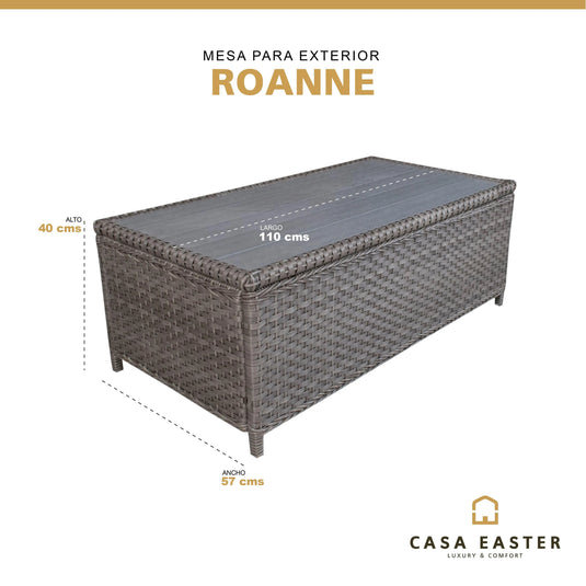 Mesa de Centro de Rattan Color Carbon ROANNE-HUC-967- CasaEaster