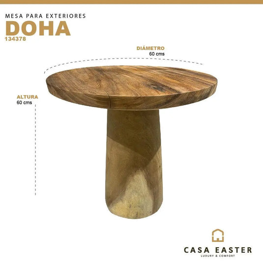 Mesa de Centro estilo redonda de Madera Teca  Color Natural DOHA -134378