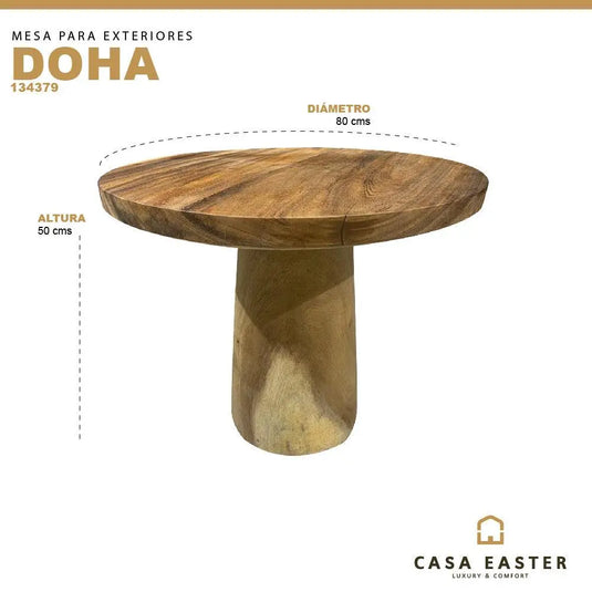 Mesa de Centro estilo redonda de Madera Teca  Color  Natural  DOHA-134379
