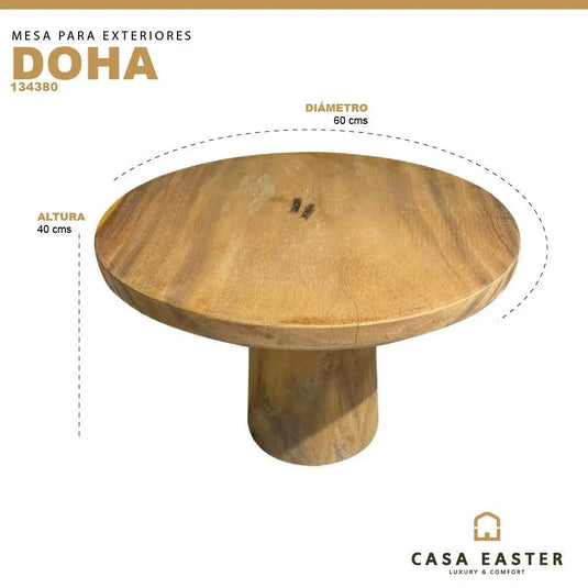 Mesa de Centro estilo redonda de Madera Teca Color Natural DOHA -134380