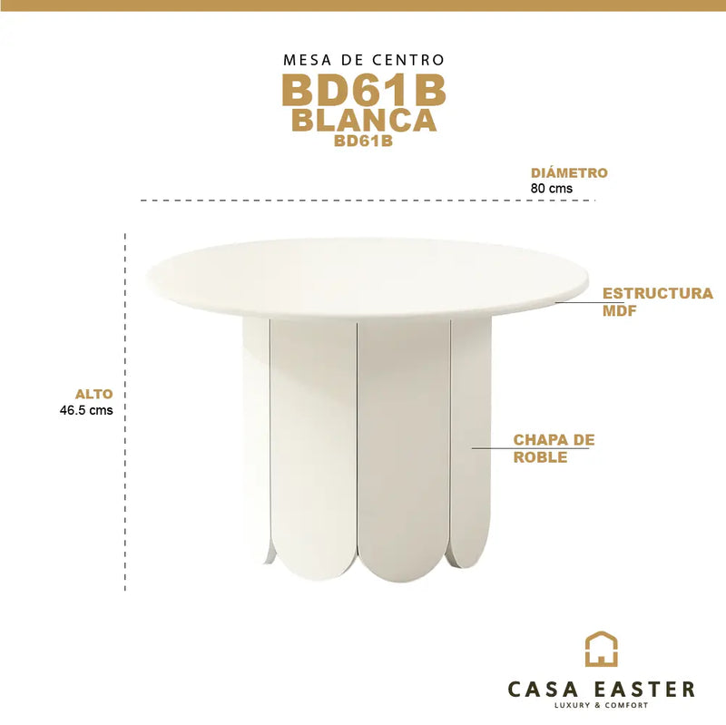 Cargue la imagen en el visor de la galería, Mesa de Cnetro BD61B Color Blanco - BD61B CasaEaster
