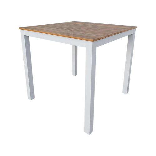 Dining Table 80X80 Aluminum White Color SHAKED- 22056