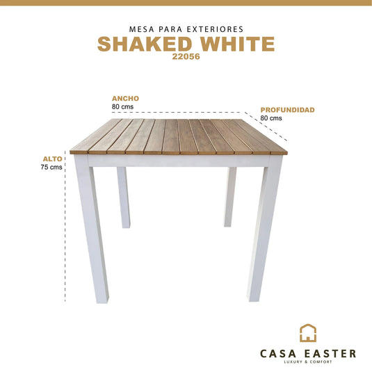 White Aluminum Dining Table SHAKED- 22056