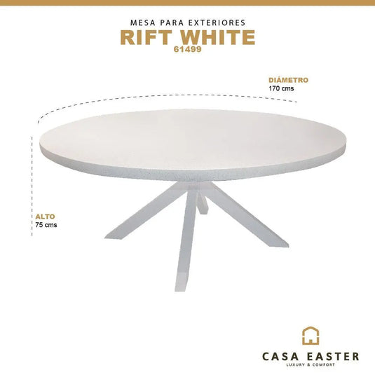 Mesa de Comedor para exterior estilo redonda Color Blanco RIFT- 61499