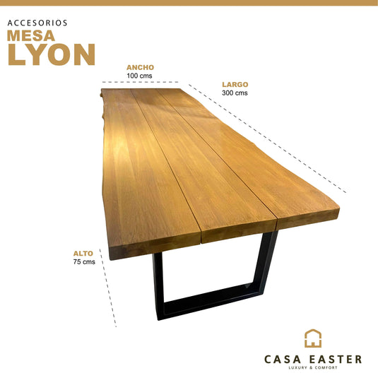 Mesa de Comedor para interior y exterior  De Madera Teca Color Natural LYON -801753