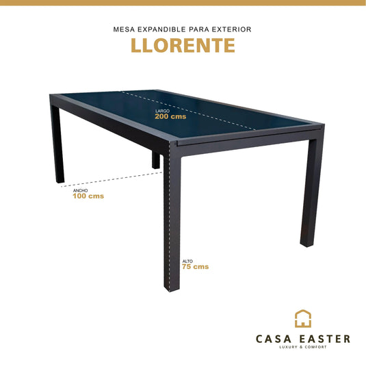 LLORENTE-HL1 Aluminum Indoor and Outdoor Dining Table
