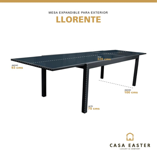 LLORENTE-HL1 Aluminum Indoor and Outdoor Dining Table