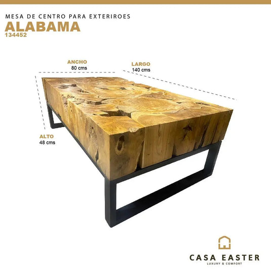 Mesa  de Comer  para Exterior e Interior Color Natural ALABAMA-134452 CasaEaster