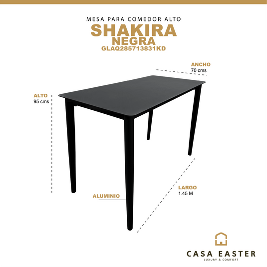 Mesa de barra de Aluminio- Shakira - GLAQ285713831KD CasaEaster