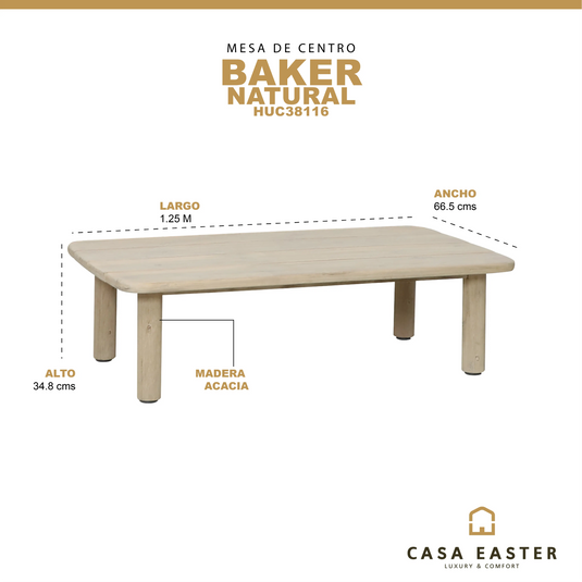 Mesa de centro madera Baker - HUC38116 CasaEaster