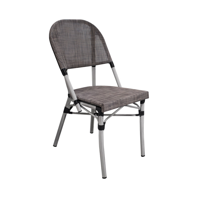 Cargue la imagen en el visor de la galería, Comedor de Aluminio Naria + base Lojan carbon + 4 sillas China t01
