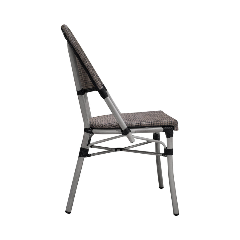 Cargue la imagen en el visor de la galería, Comedor de Aluminio Naria + base Lojan carbon + 4 sillas China t01
