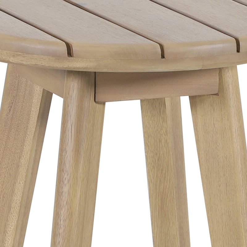Load image into Gallery viewer, Mesa bistro de madera 40cm Norah para exterior color natural - HUC28721
