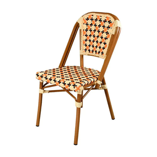 Silla de Rattan para exterior e interior Color Beige/ Naranja  HOLANDA-800H