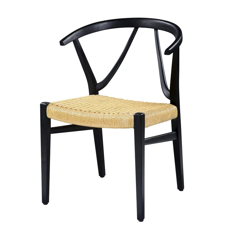 Load image into Gallery viewer, Black/Natural Wooden Indoor Chair W- 121428
