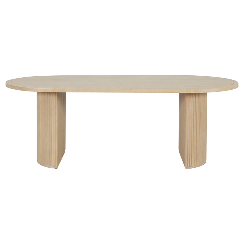 Cargue la imagen en el visor de la galería, Comedor de Madera Ovalado Olympe con 8 sillas Olympe color natural - HUC29125-COM
