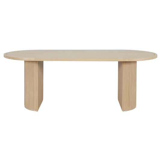 Comedor de Madera Ovalado Olympe con 8 sillas Olympe color natural - HUC29125-COM