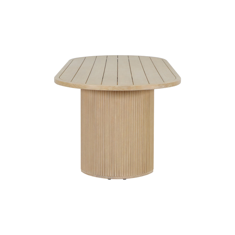 Cargue la imagen en el visor de la galería, Comedor de Madera Ovalado Olympe con 8 sillas Olympe color natural - HUC29125-COM
