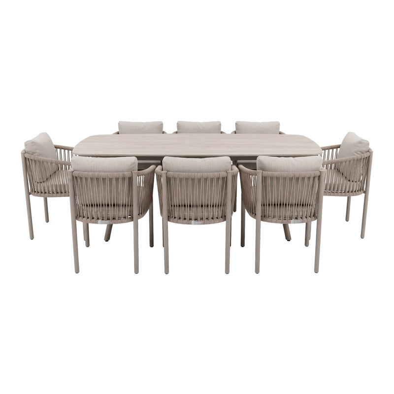 Cargue la imagen en el visor de la galería, Comedor Oxano 2M + 8 sillas Oxano color Champagne - GLAE-39794-8677KD-OCHO-2655KD
