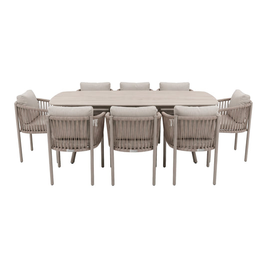 Comedor Oxano 2M + 8 sillas Oxano color Champagne - GLAE-39794-8677KD-OCHO-2655KD