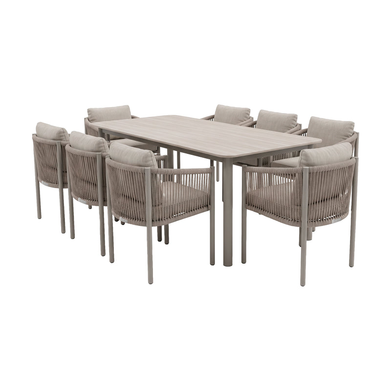 Cargue la imagen en el visor de la galería, Comedor Oxano 2M + 8 sillas Oxano color Champagne - GLAE-39794-8677KD-OCHO-2655KD
