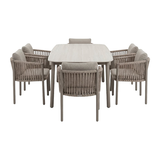 Comedor Oxano 2M + 6 sillas Oxano color Champagne - GLAE-39794-8677KD-SEIS-2655KD
