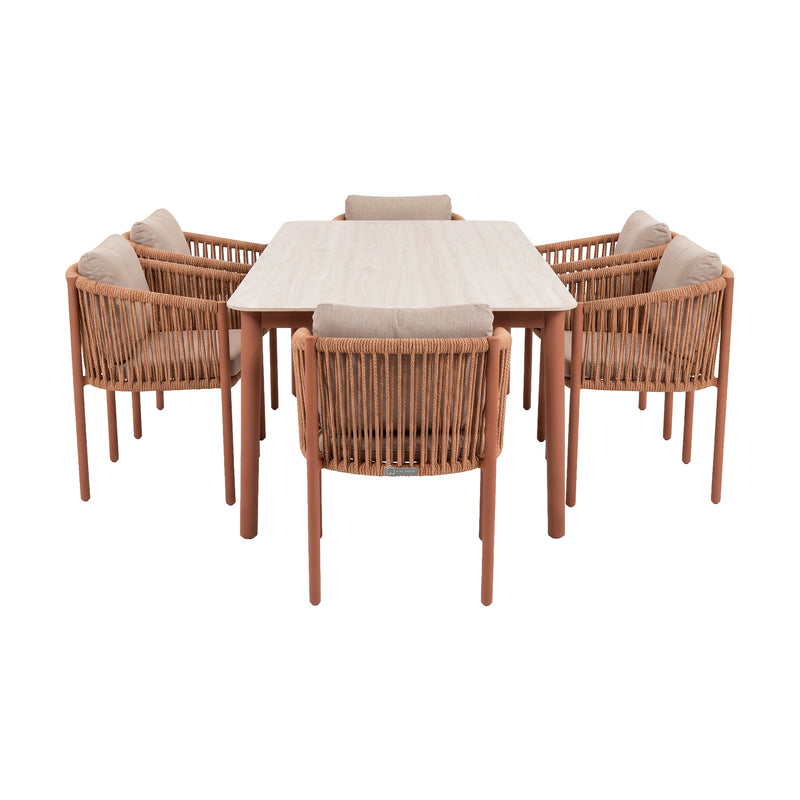 Load image into Gallery viewer, Comedor Oxano 2M + 6 sillas Oxano color Natural - GLAE-39794-3831KD / 210KD
