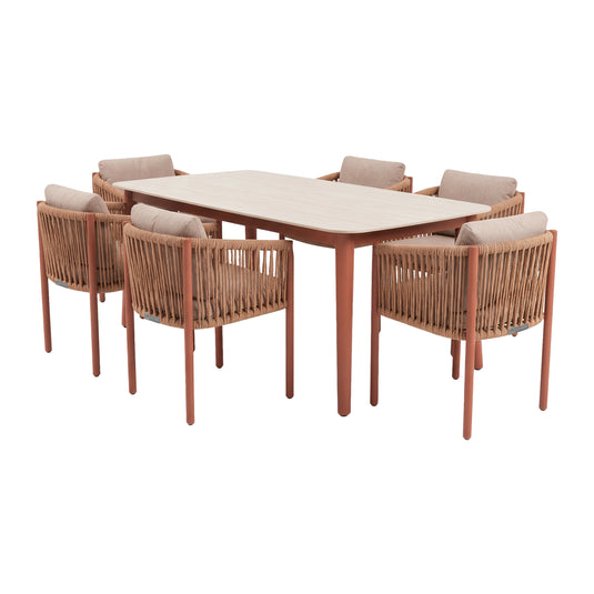Comedor Oxano 2M + 6 sillas Oxano color Natural - GLAE-39794-3831KD / 210KD
