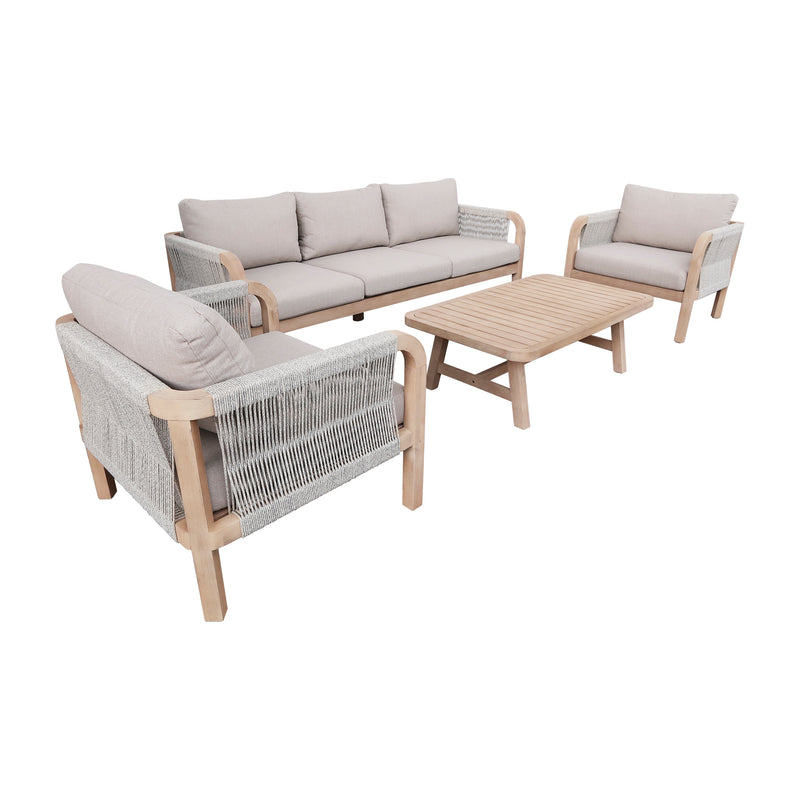Cargue la imagen en el visor de la galería, Set triple Panama de madera color natural - HUC40526-TRI
