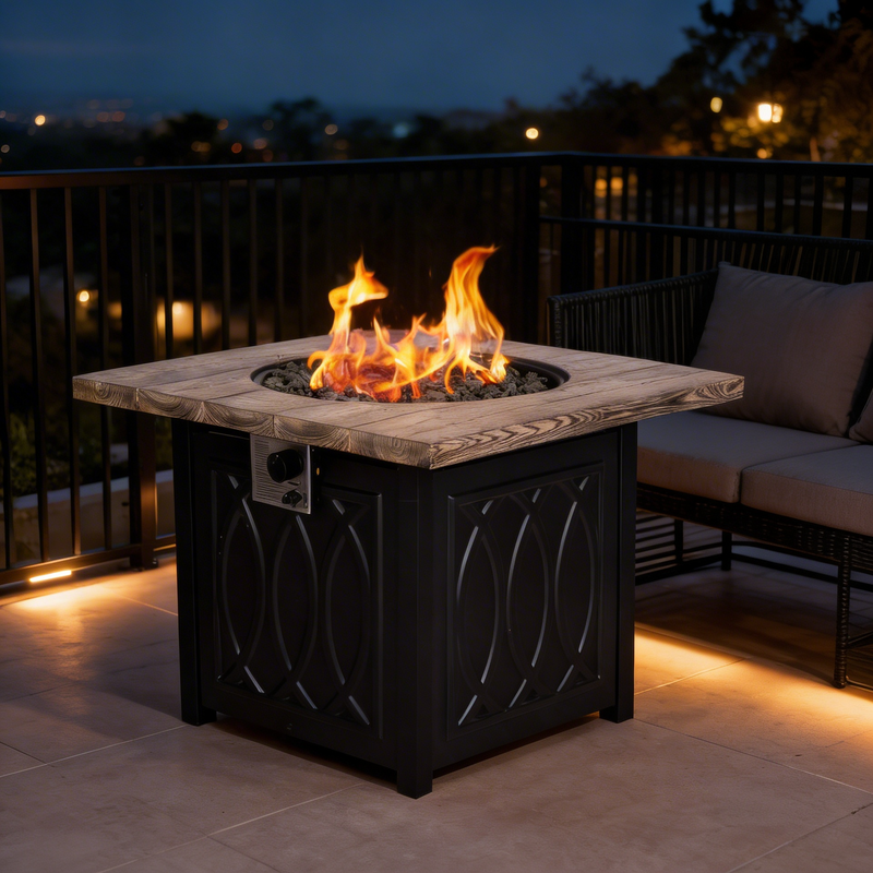 Load image into Gallery viewer, Square black fire pit - PDF210033
