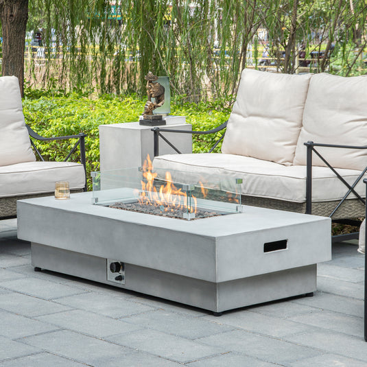 Hoguera para fogata rectangular color gris claro - PDF200152A