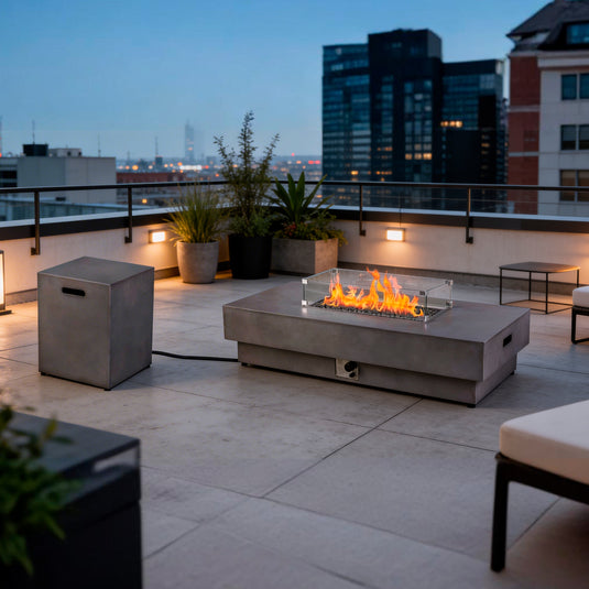 Hoguera para fogata rectangular color gris oscuro - PDF200152B