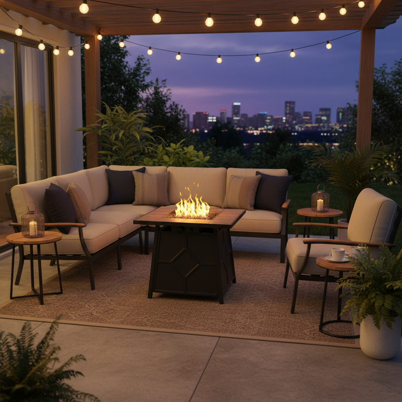 Cargue la imagen en el visor de la galería, Hoguera para fogata cuadrada color negro - PDF210061
