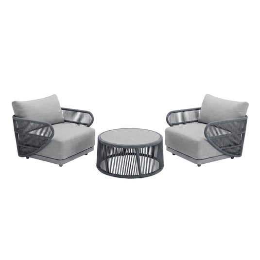 Set Bistro Peter color gris - GLA-63270-121 / GLA-63270-36W