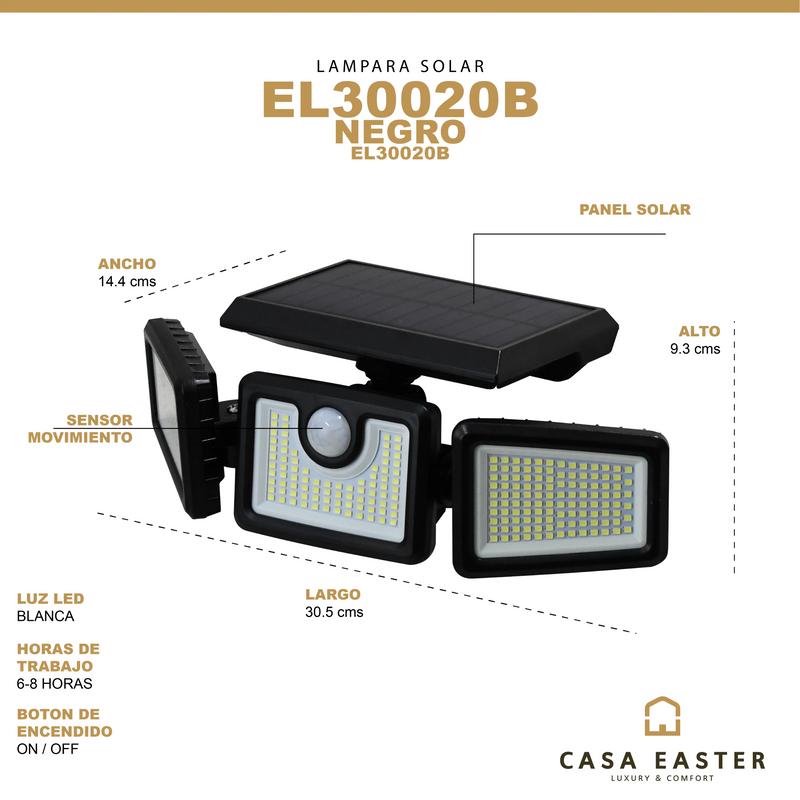 Cargue la imagen en el visor de la galería, Panel solar de 3 leds EL30020B CasaEaster
