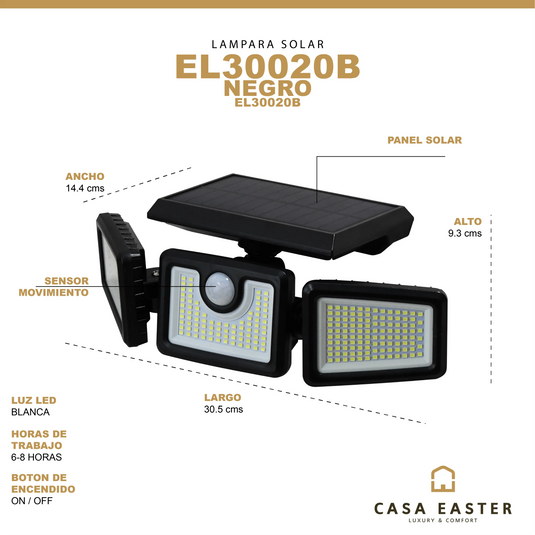 Panel solar de 3 leds EL30020B CasaEaster