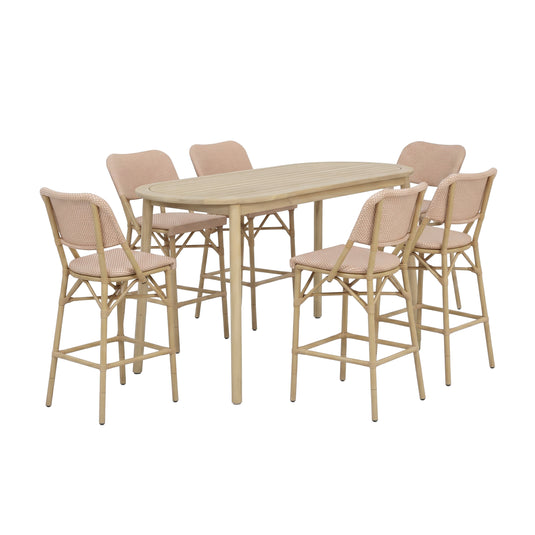 Comedor alto Pill 1.7M + 6 sillas Chloe 1919 para exterior - HUC29070 / 1919