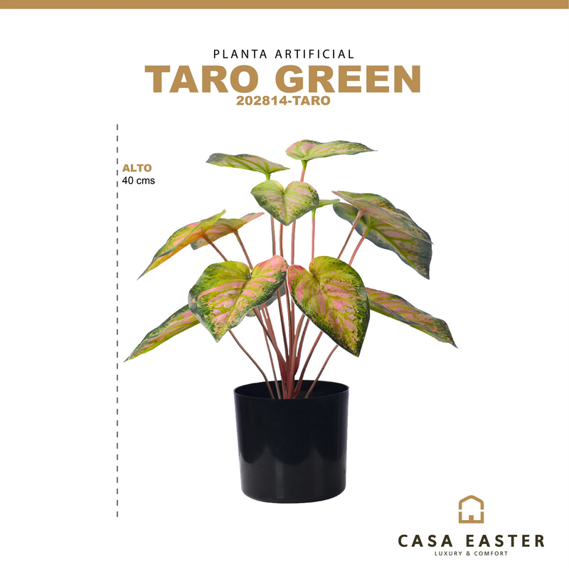 Cargue la imagen en el visor de la galería, Planta Decorativa Artificial para Exterior e Interior con 40cm Alto, TARO GREEN -202814-TARO
