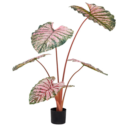 Planta Decorativa Artificial para Exterior y Interior con 1.10m Alto, PINK TARO -200003-PIN CasaEaster