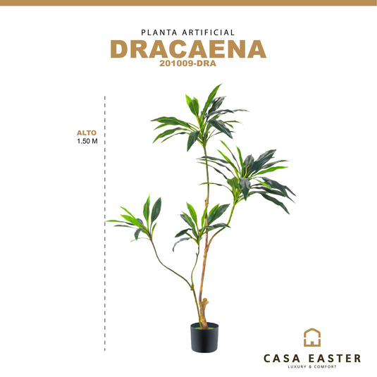 Planta Decorativa Artificial para Exterior y Interior con 1.50m Alto, DRACAENA -201009-DRA CasaEaster